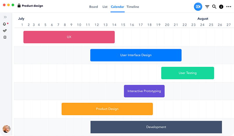Heycollab timeline view